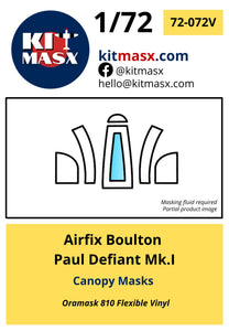 Airfix Boulton Paul Defiant Mk.I Canopy Masks Kit Masx 