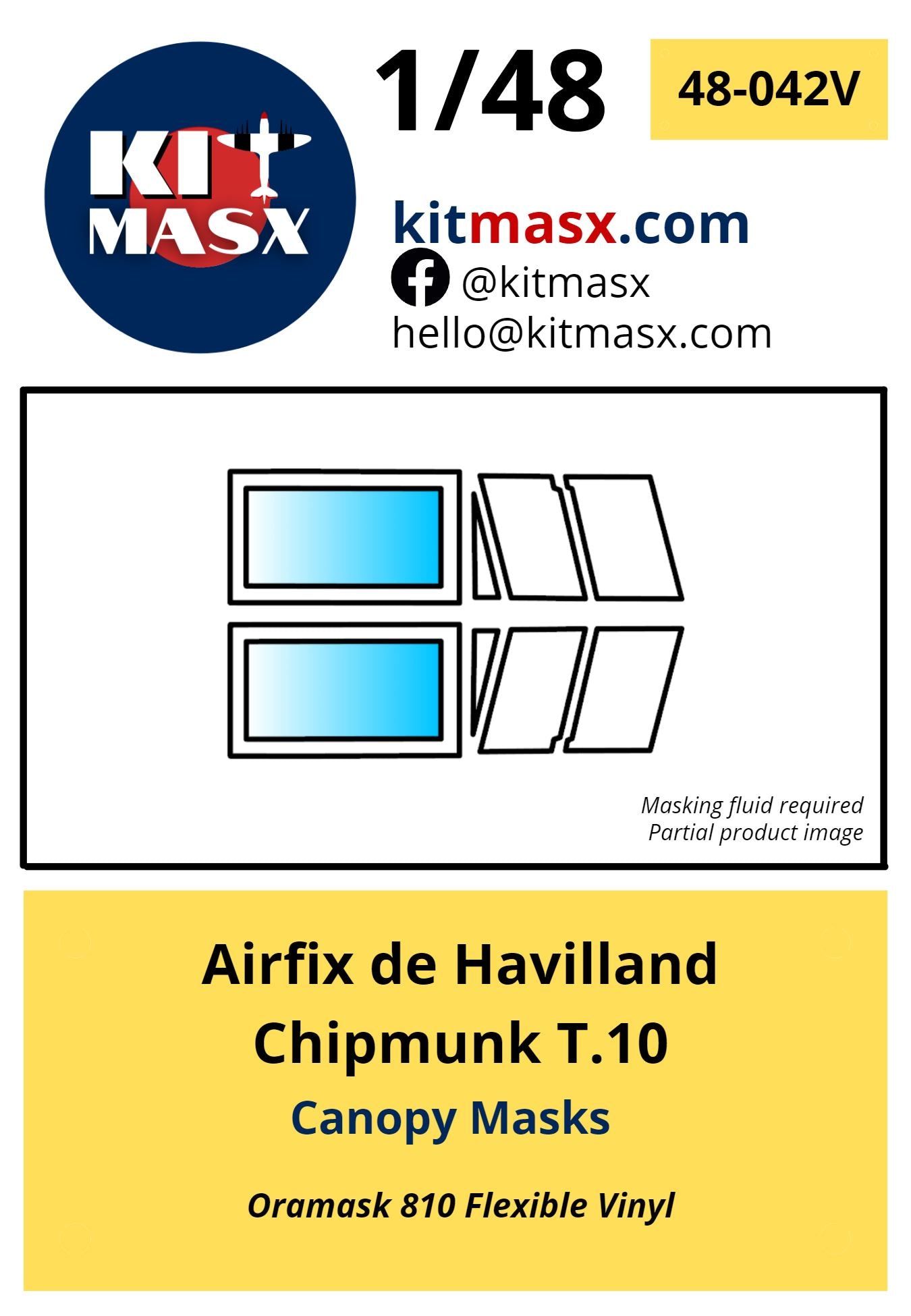 Airfix de Havilland Chipmunk T.10 Canopy Masks Kit Masx 