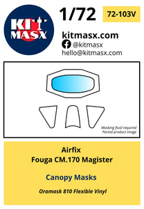 Airfix Fouga CM.170 Magister Canopy Masks Kit Masx 
