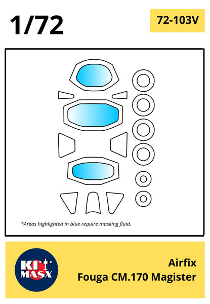 Airfix Fouga CM.170 Magister Canopy Masks Kit Masx 