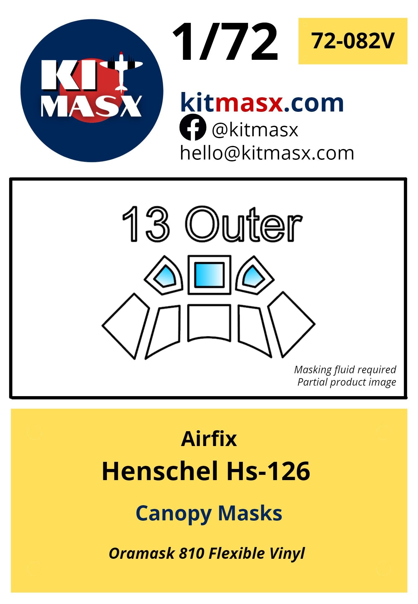 Airfix Henschel Hs-126 Canopy Masks Kit Masx 