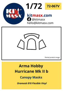 Arma Hobby Hurricane Mk II b Canopy Masks Kit Masx 