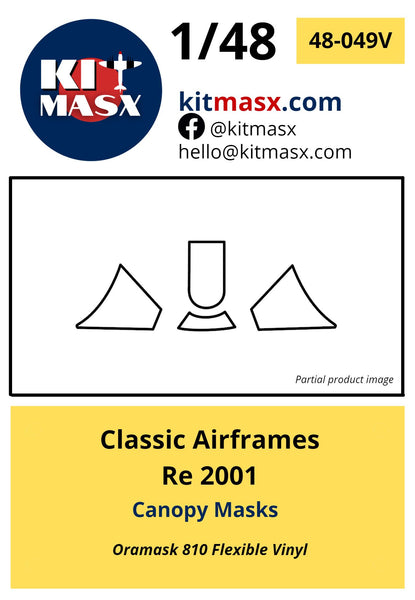 Classic Airframes Re 2001 Canopy Masks Kit Masx 