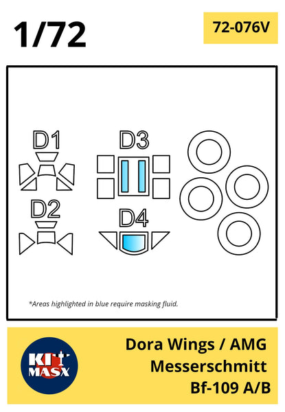 Dora Wings / AMG Messerschmitt Bf-109 A/B Canopy Masks Kit Masx 