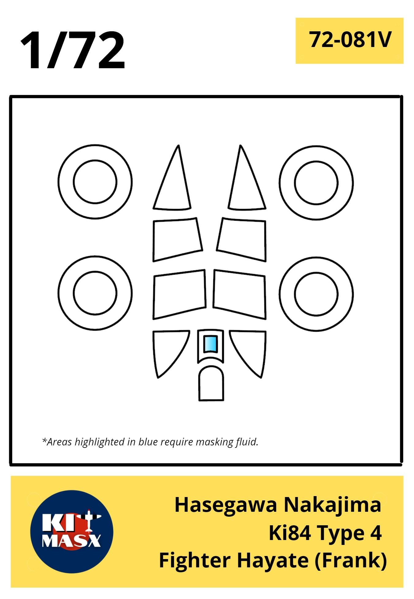 Hasegawa Nakajima Ki84 Type 4 Fighter Hayate (Frank) Canopy Masks Kit Masx 