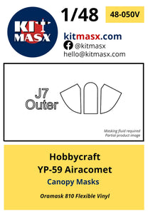 Hobbycraft YP-59 Airacomet Canopy Masks Kit Masx 