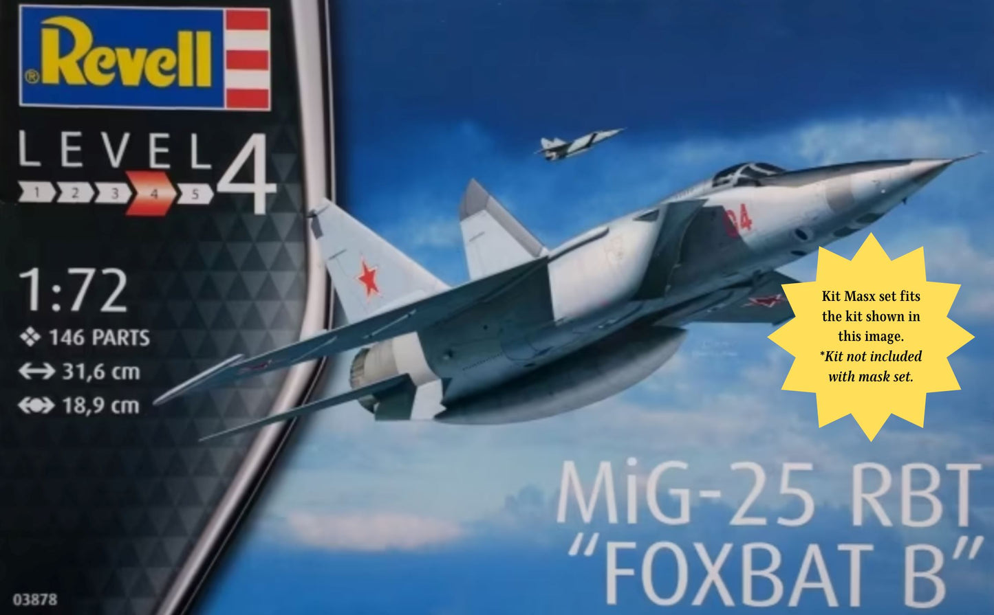 ICM/Revell/Hasegawa MiG-25RB Foxbat Canopy Masks Kit Masx 