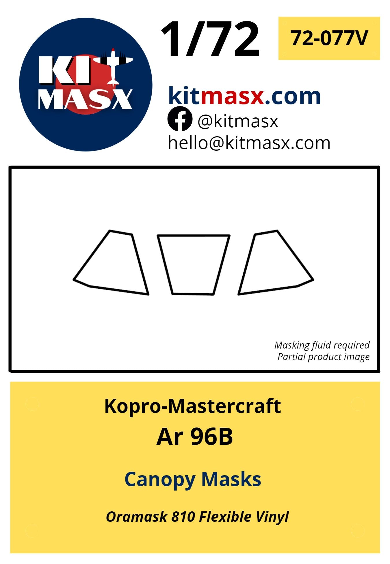 Kopro-Mastercraft Ar 96B Canopy Masks Kit Masx 