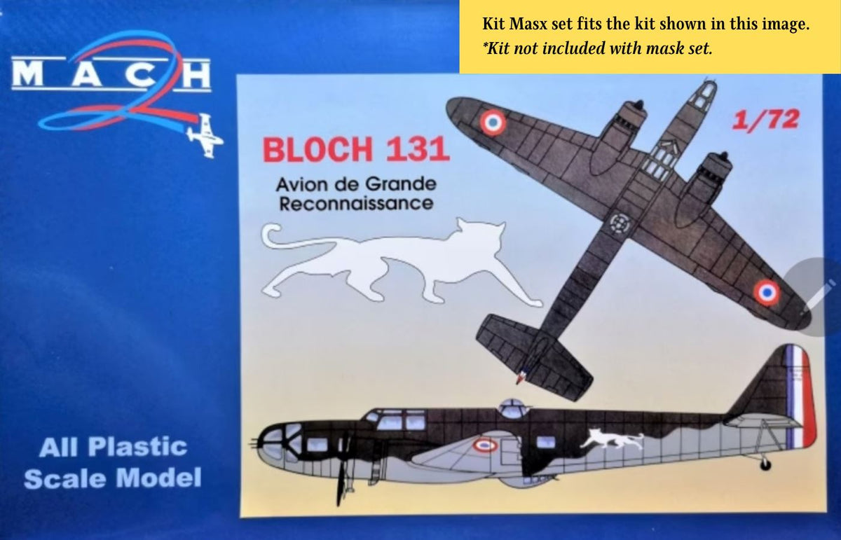 MACH 2 Bloch MB.131 1/72 Canopy Paint Masks, Kit # GP.014 – Kit Masx