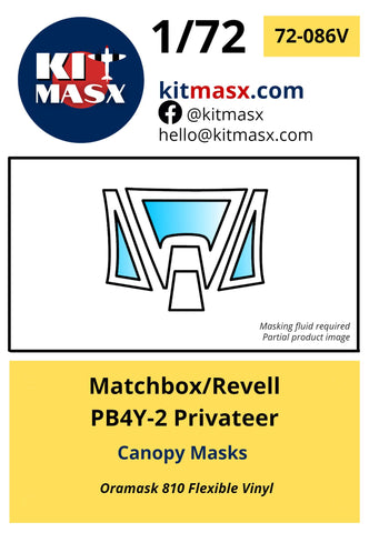Matchbox/Revell PB4Y-2 Privateer Canopy Masks Kit Masx 
