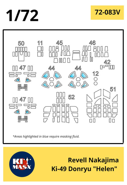 Revell Nakajima Ki-49 Donryu "Helen" Canopy Masks Kit Masx 