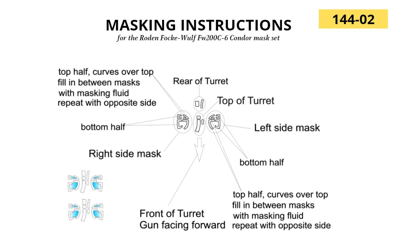 Roden Focke-Wulf Fw200C-6 Condor Canopy Masks Kit Masx 