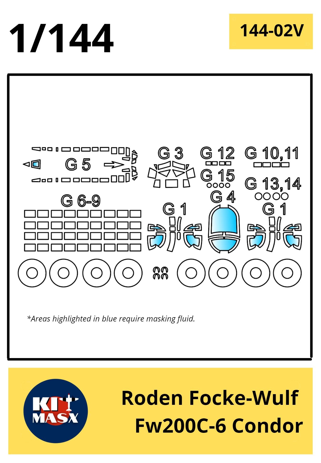 Roden Focke-Wulf Fw200C-6 Condor Canopy Masks Kit Masx 