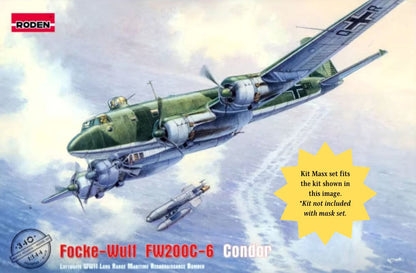 Roden Focke-Wulf Fw200C-6 Condor Canopy Masks Kit Masx 