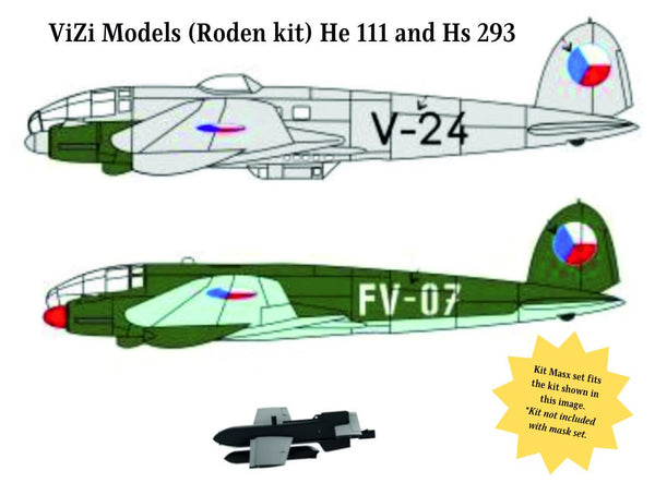 Roden Heinkel He-111 H-6 Canopy Masks Kit Masx 