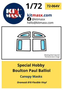 Special Hobby Boulton Paul Balliol Canopy Masks Kit Masx 