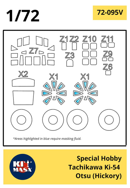 Special Hobby Tachikawa Ki-54 Otsu (Hickory) Canopy Masks Kit Masx 