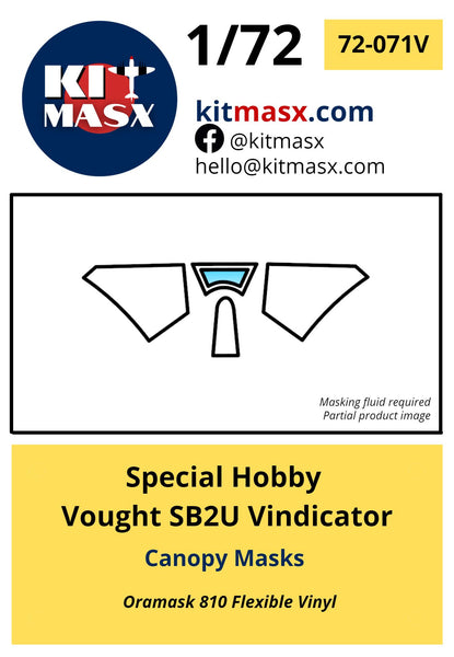 Special Hobby Vought SB2U Vindicator Canopy Masks Kit Masx 