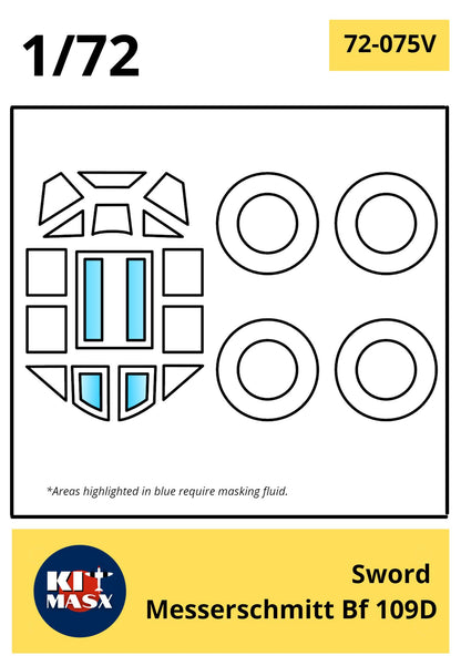 Sword Messerschmitt Bf 109D Canopy Masks Kit Masx 