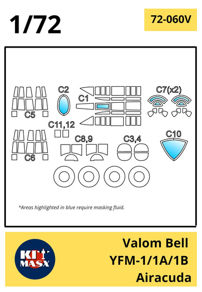 Valom Bell YFM-1/1A/1B Canopy Masks Kit Masx 